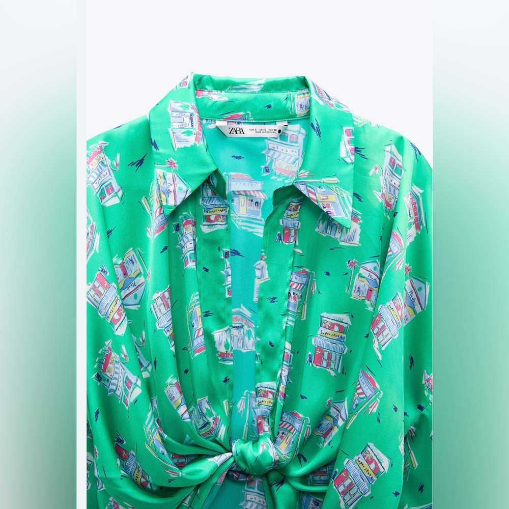 Zara twisted silk top NWOT